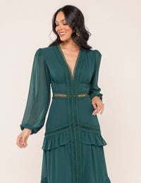 Vestido Decote V Donatela - Verde