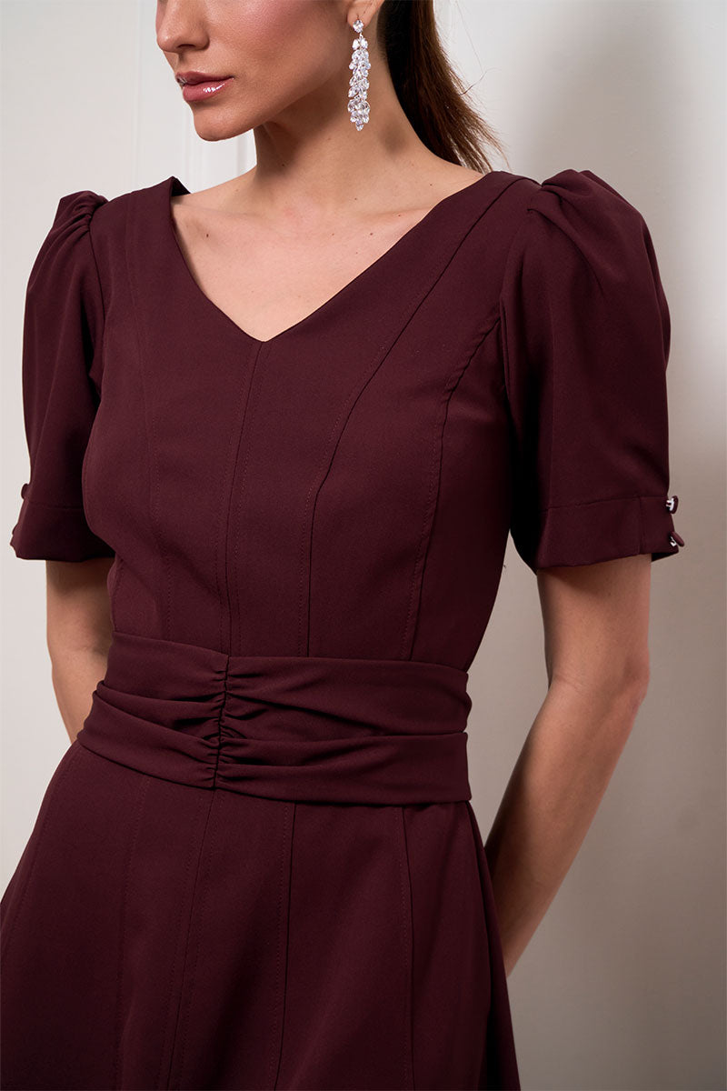 Vestido Florinda Midi - Vinho