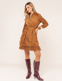 Vestido Suede Paloma - Caramelo