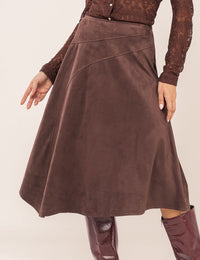 Saia em Suede Patrícia - Café