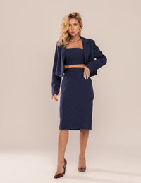 Conjunto Tyla 3 Peças Alfaiataria - Azul Marinho