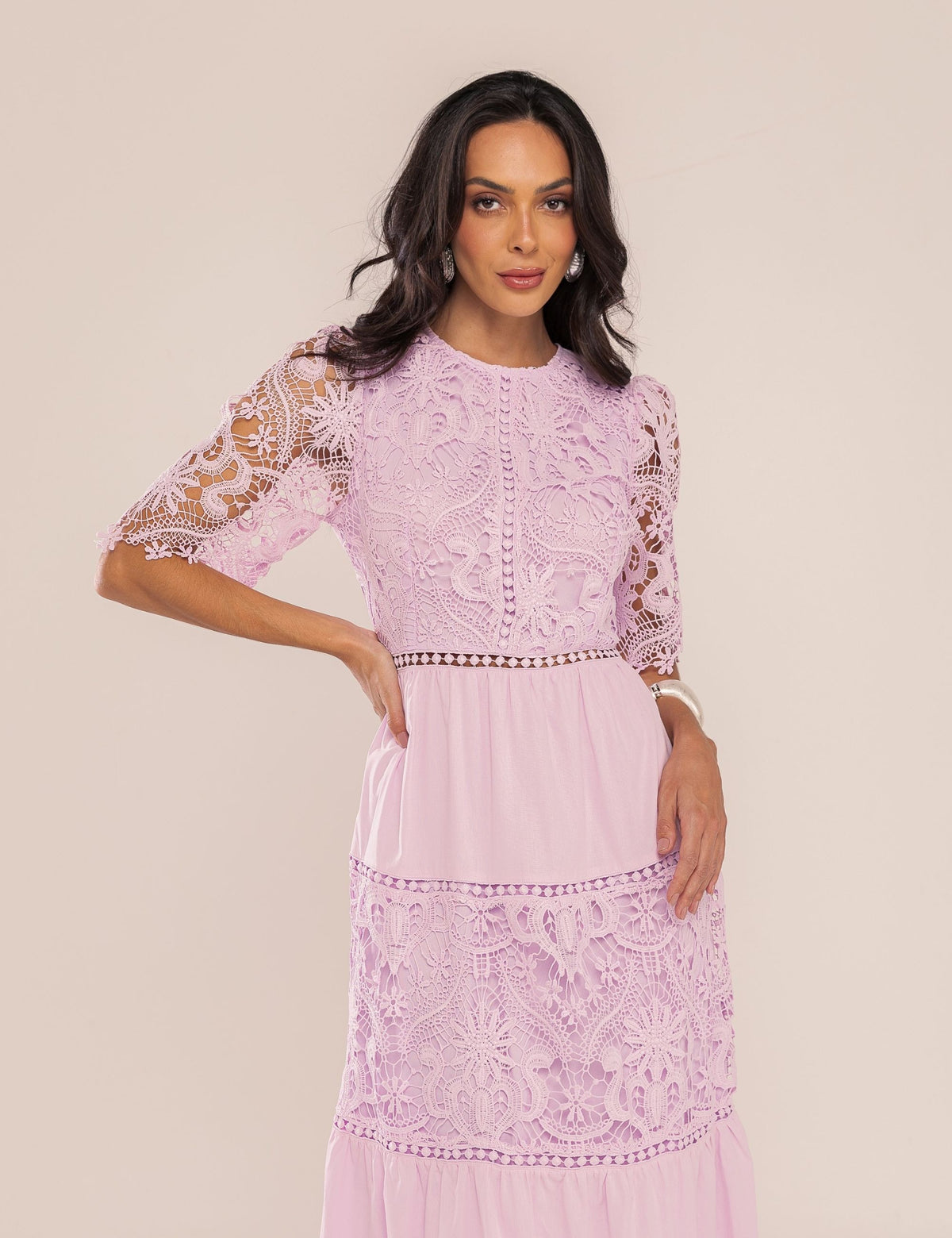 Vestido Emma em Renda - Lavanda