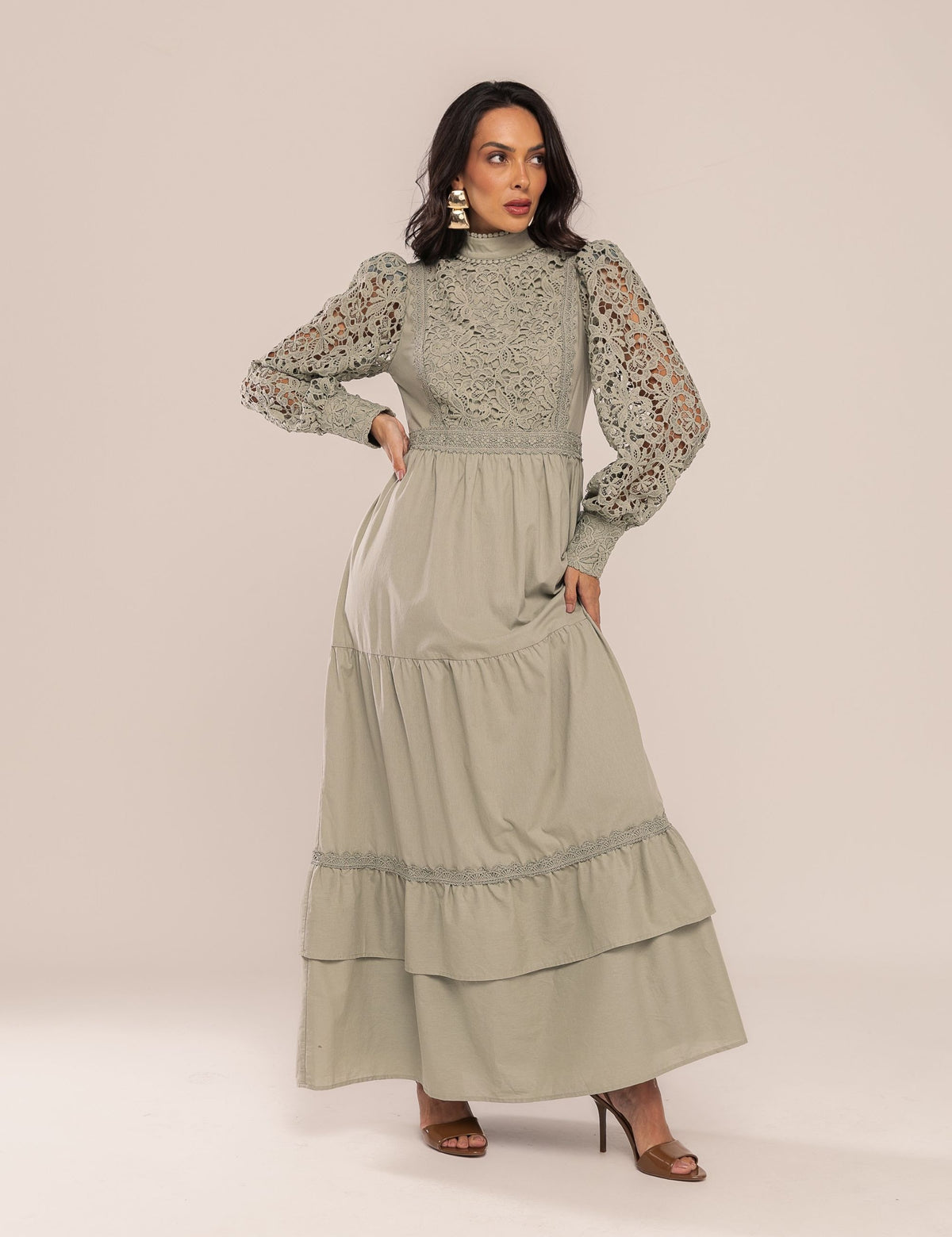 Vestido Agnes com Renda - Vede Oliva