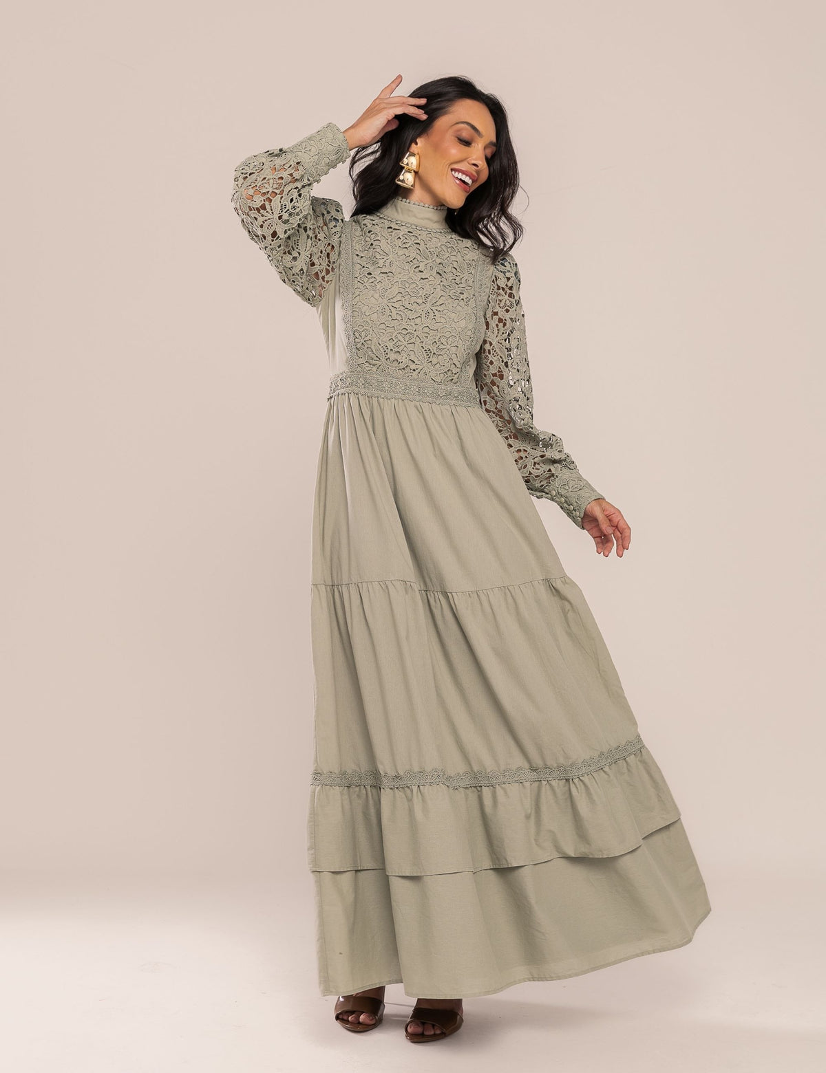Vestido Agnes com Renda - Vede Oliva