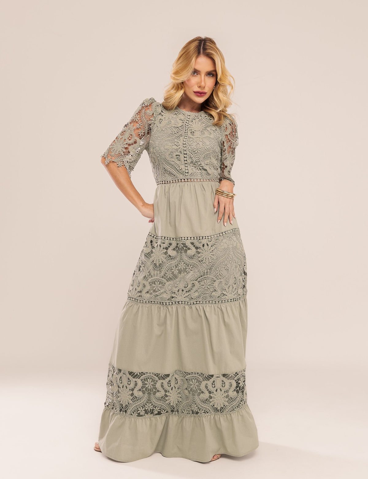 Vestido Emma em Renda - Verde