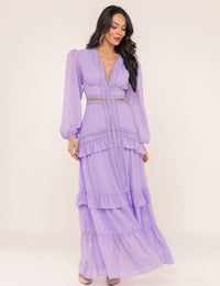 Vestido Decote V Donatela - Lavanda