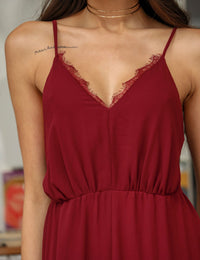 Vestido Longo Crepe Melina - Marsala