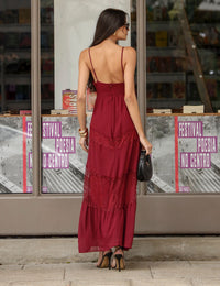 Vestido Longo Crepe Melina - Marsala