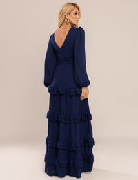 Vestido Maia Saia Camadas - Azul Marinho
