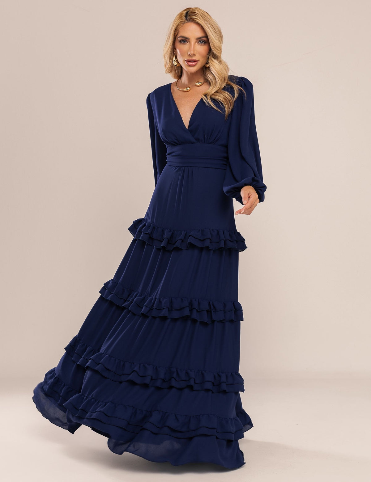 Vestido Maia Saia Camadas - Azul Marinho