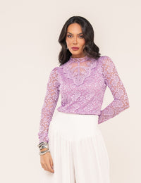 Blusa em Renda Emanuelle - Lavanda