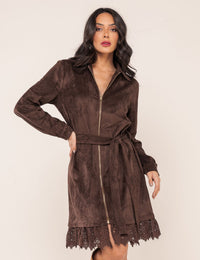 Vestido Suede Paloma - Marrom