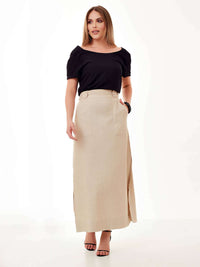 Blusa Mamorena em Viscose Flame com Decote de Pregas nas Costas