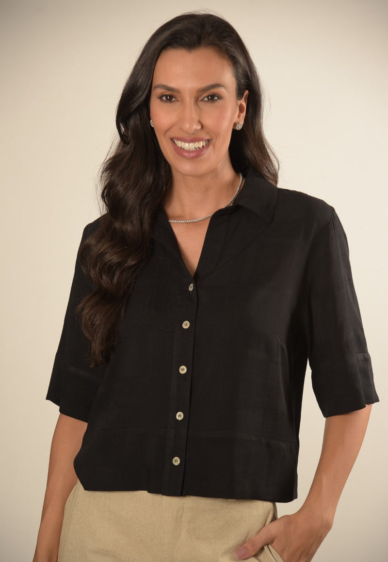 Camisa Mamorena Manga 3/4 em Viscose