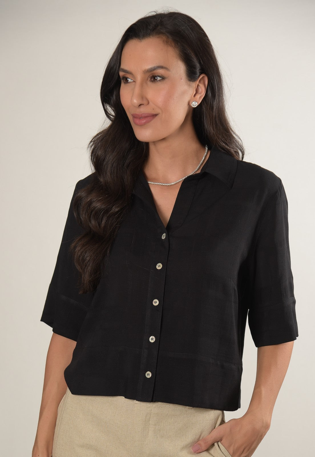 Camisa Mamorena Manga 3/4 em Viscose