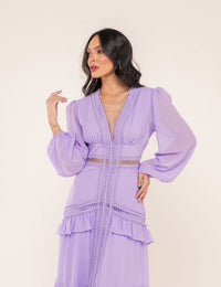 Vestido Decote V Donatela - Lavanda
