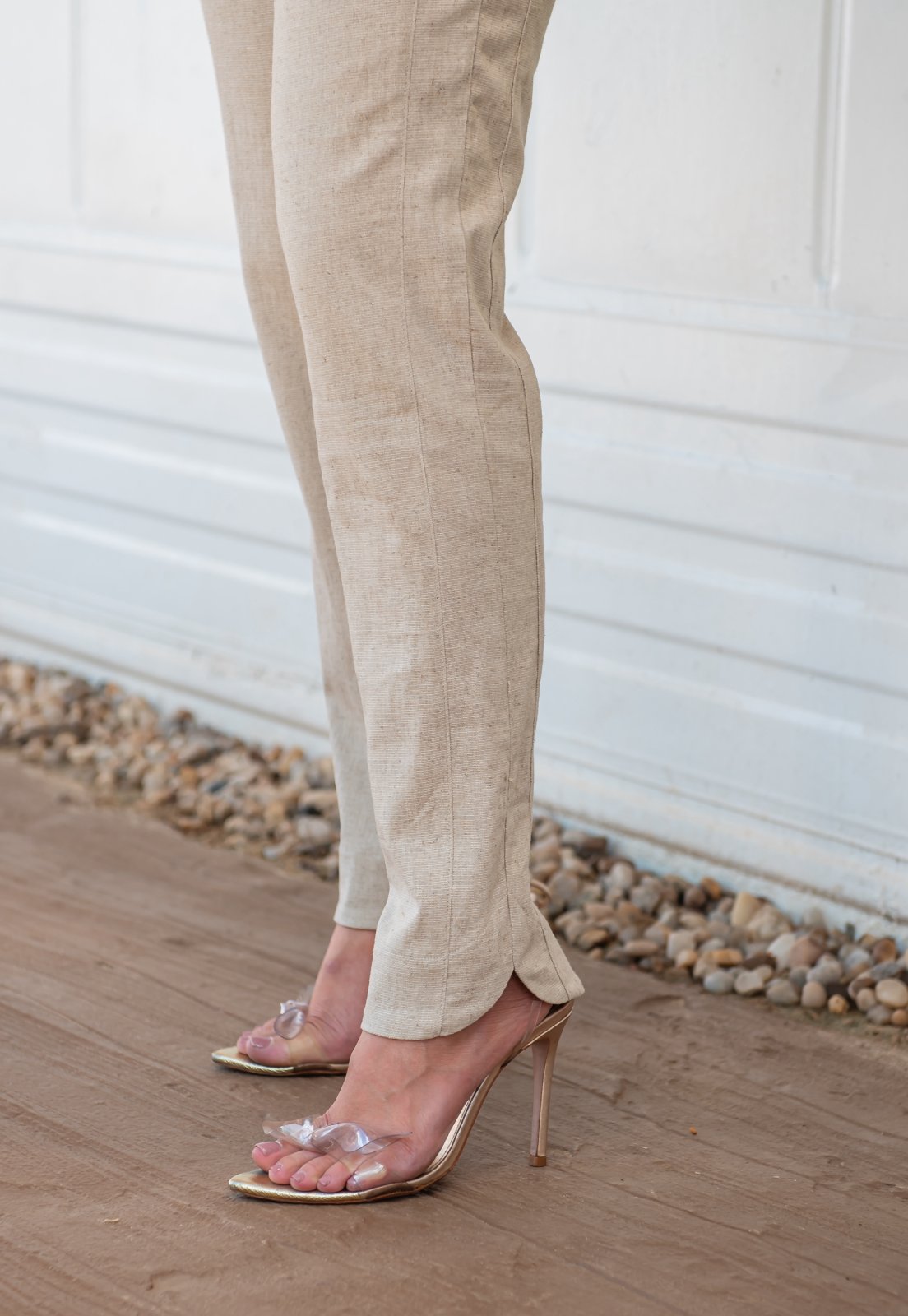 Calça Mamorena em Linho com Recorte