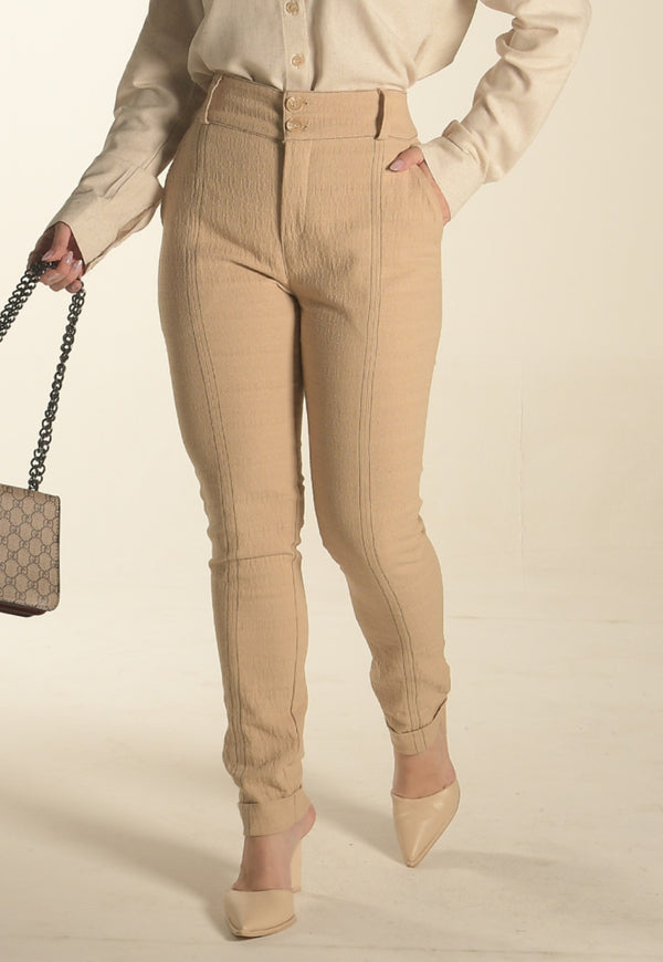 Calça Mamorena Pespontada em Tecido Savage