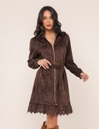 Vestido Suede Paloma - Marrom