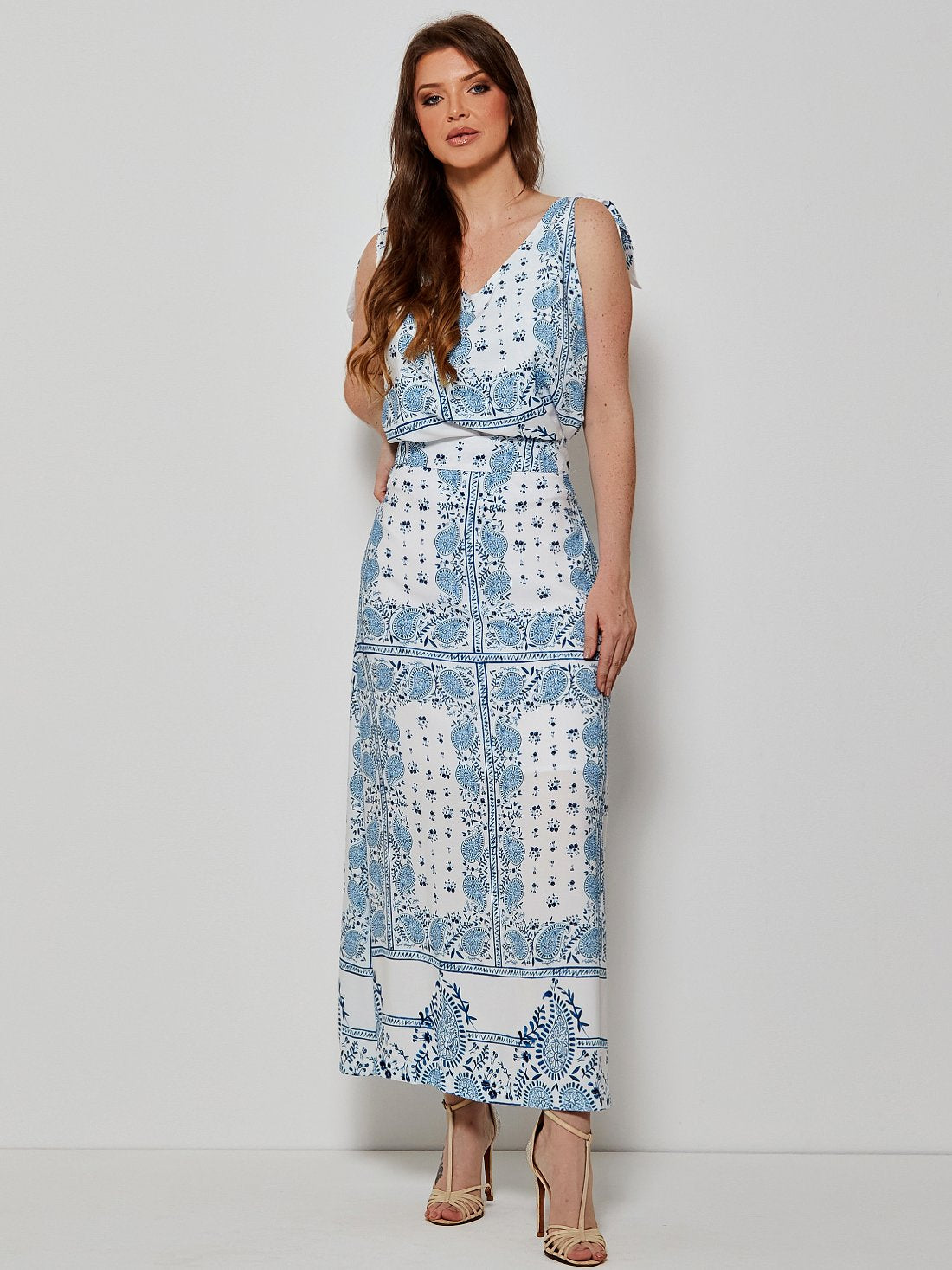 Conjunto Mamorena Blusa e Saia em Viscose Estampada