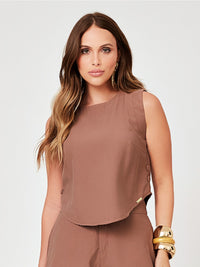 Conjunto Mamorena de Blusa e Short em Liocel com Detalhe Lateral