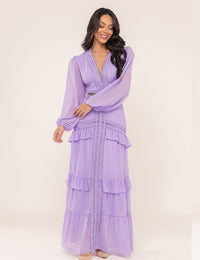 Vestido Decote V Donatela - Lavanda