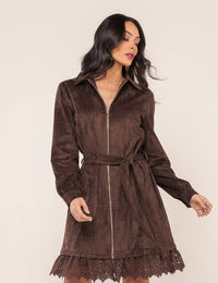 Vestido Suede Paloma - Marrom