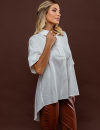 Camisa Ampla Manga Curta Renata - Off White