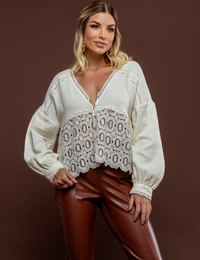 Camisa ampla em algodão Selene - Off White