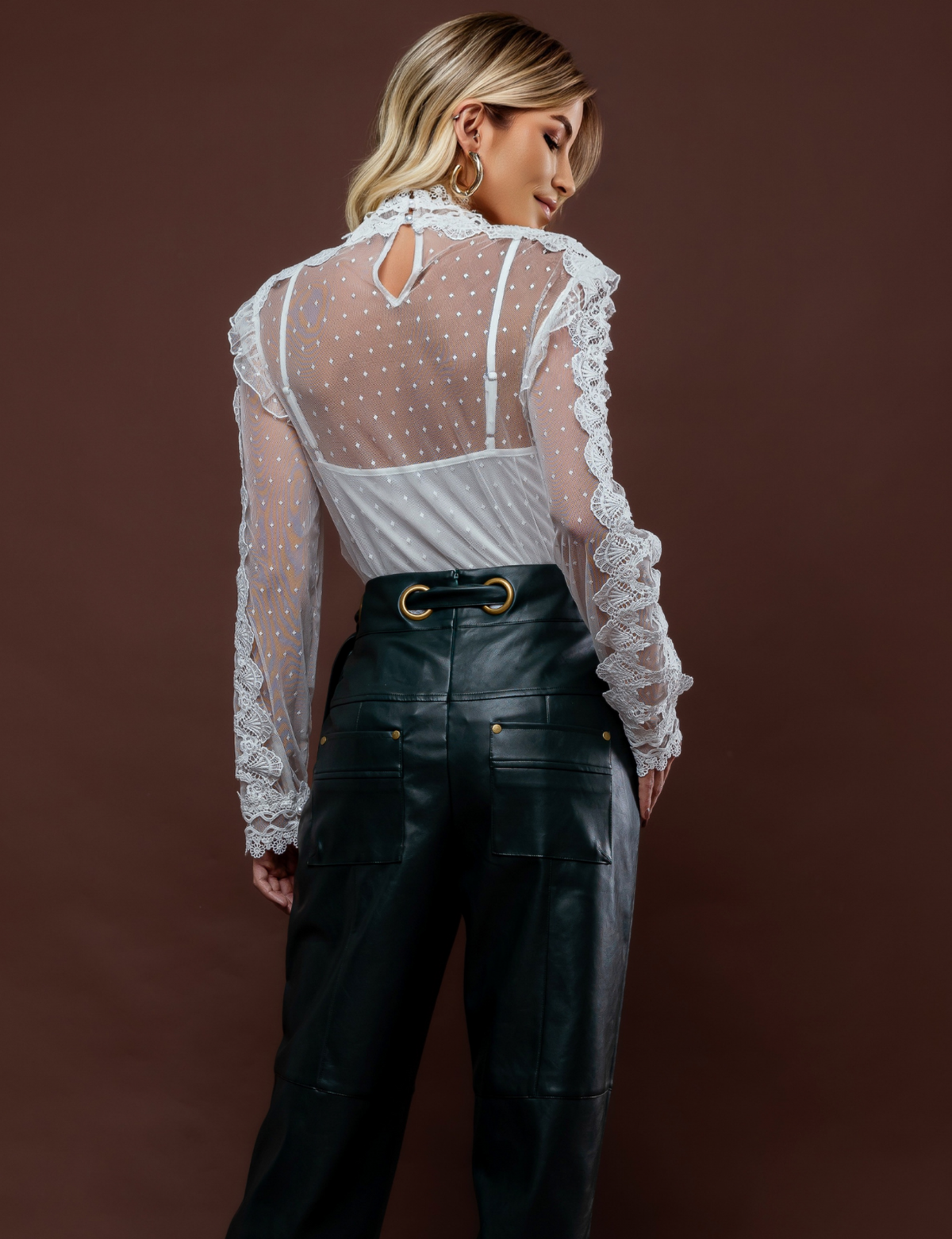 Blusa em renda tule Ellen - Off White