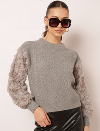 Blusa bordada Rachel - Cinza