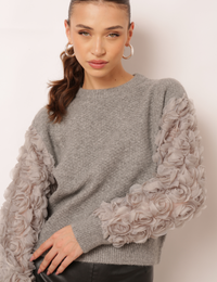 Blusa bordada Rachel - Cinza