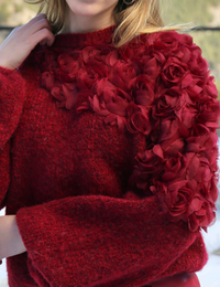 Blusão Tricot Flores Belle - Marsala