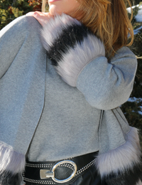 Cardigan Tricot Nia - Cinza