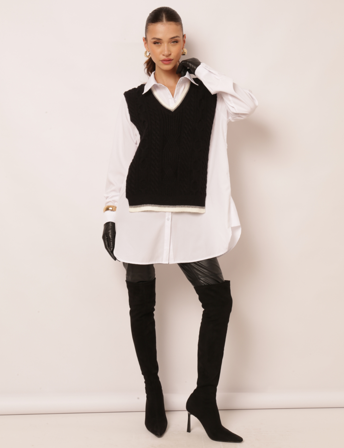 Camisão com Composê Melanie - Preto