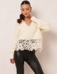 Blusa Ampla Tricot Hadassa - Off White
