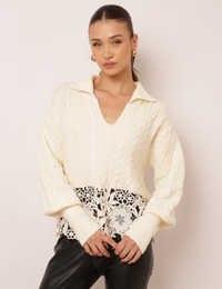 Blusa Ampla Tricot Hadassa - Off White