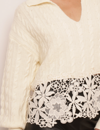 Blusa Ampla Tricot Hadassa - Off White