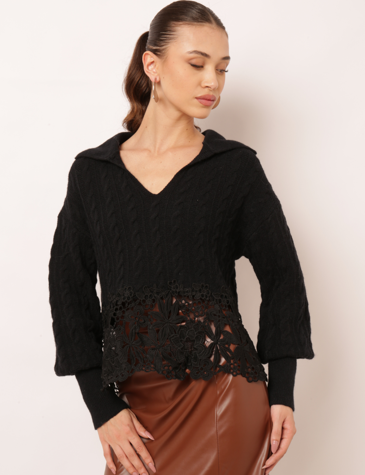 Blusa Tricot Ampla Hadassa - Preto
