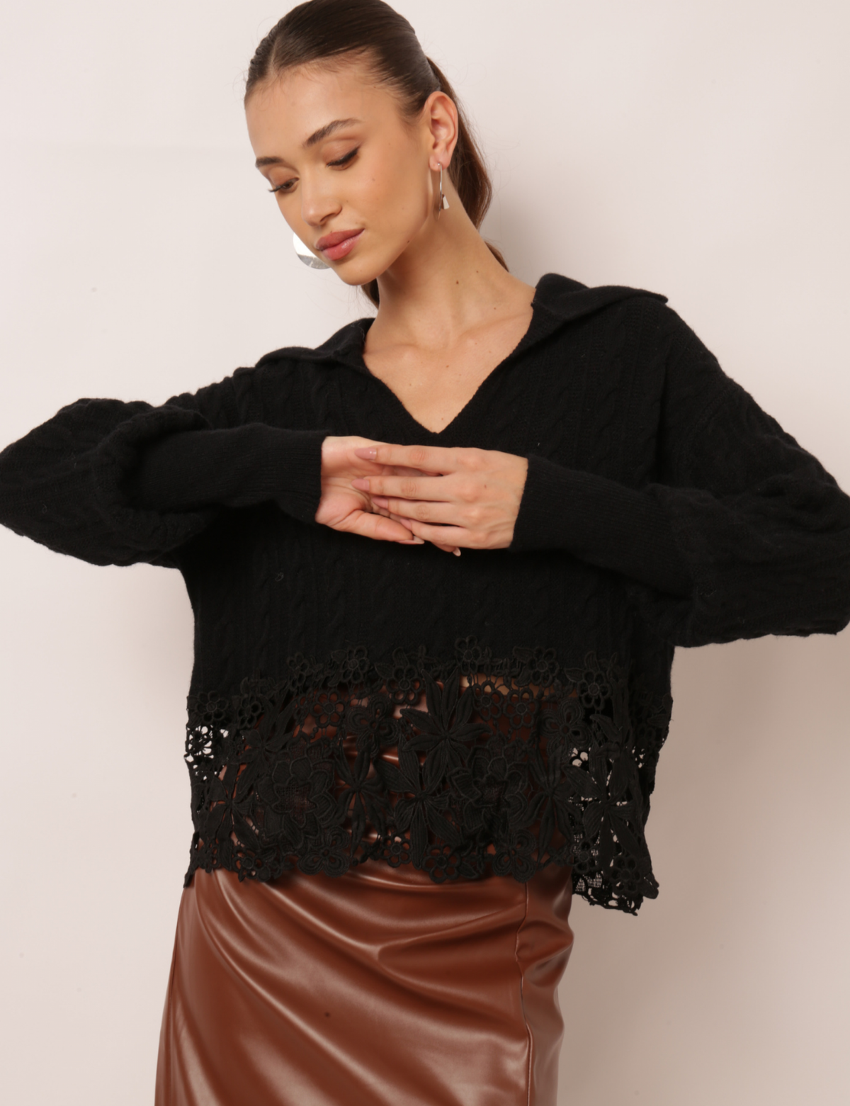 Blusa Tricot Ampla Hadassa - Preto