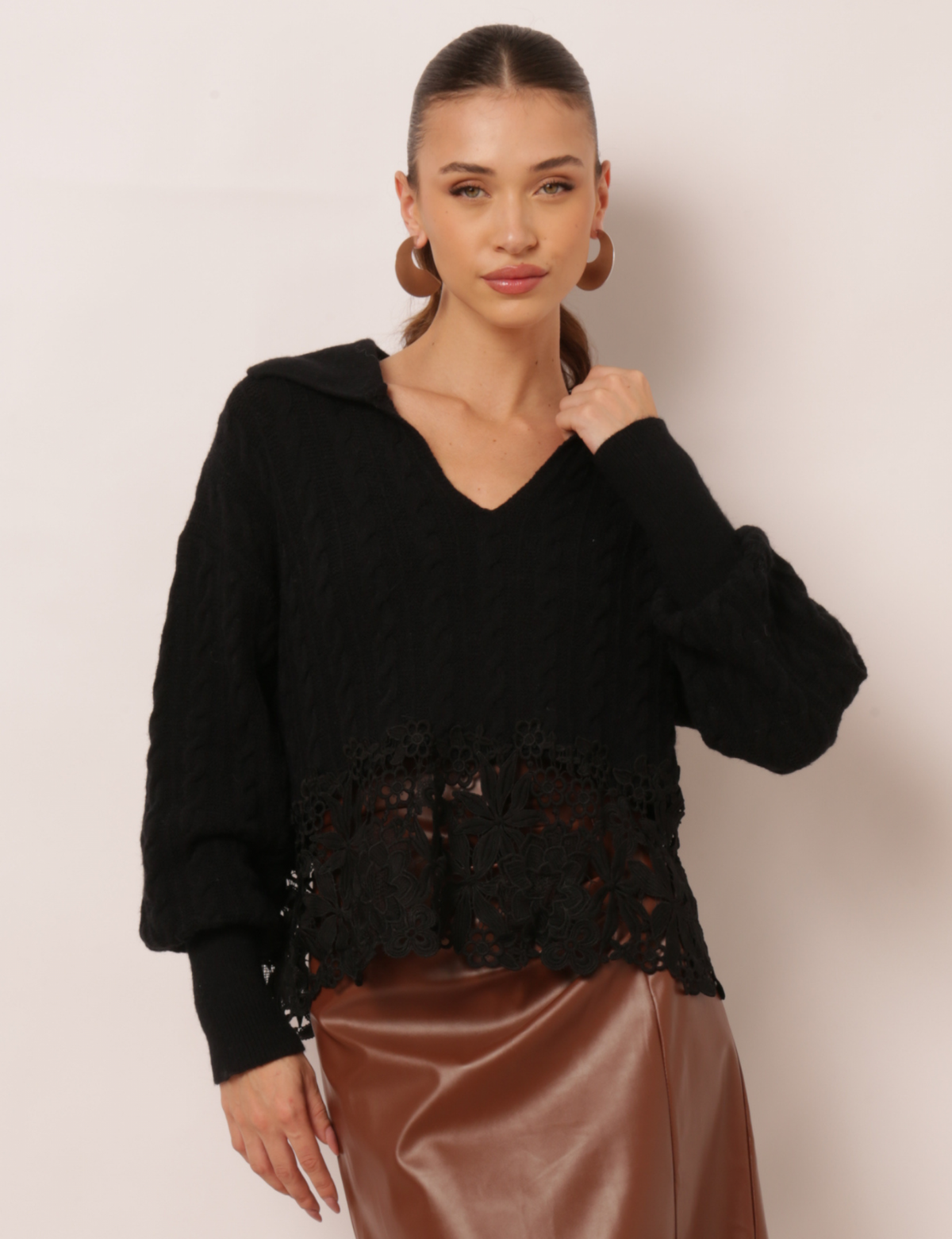 Blusa Tricot Ampla Hadassa - Preto