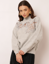 Blusa Bordada Mel - Cinza