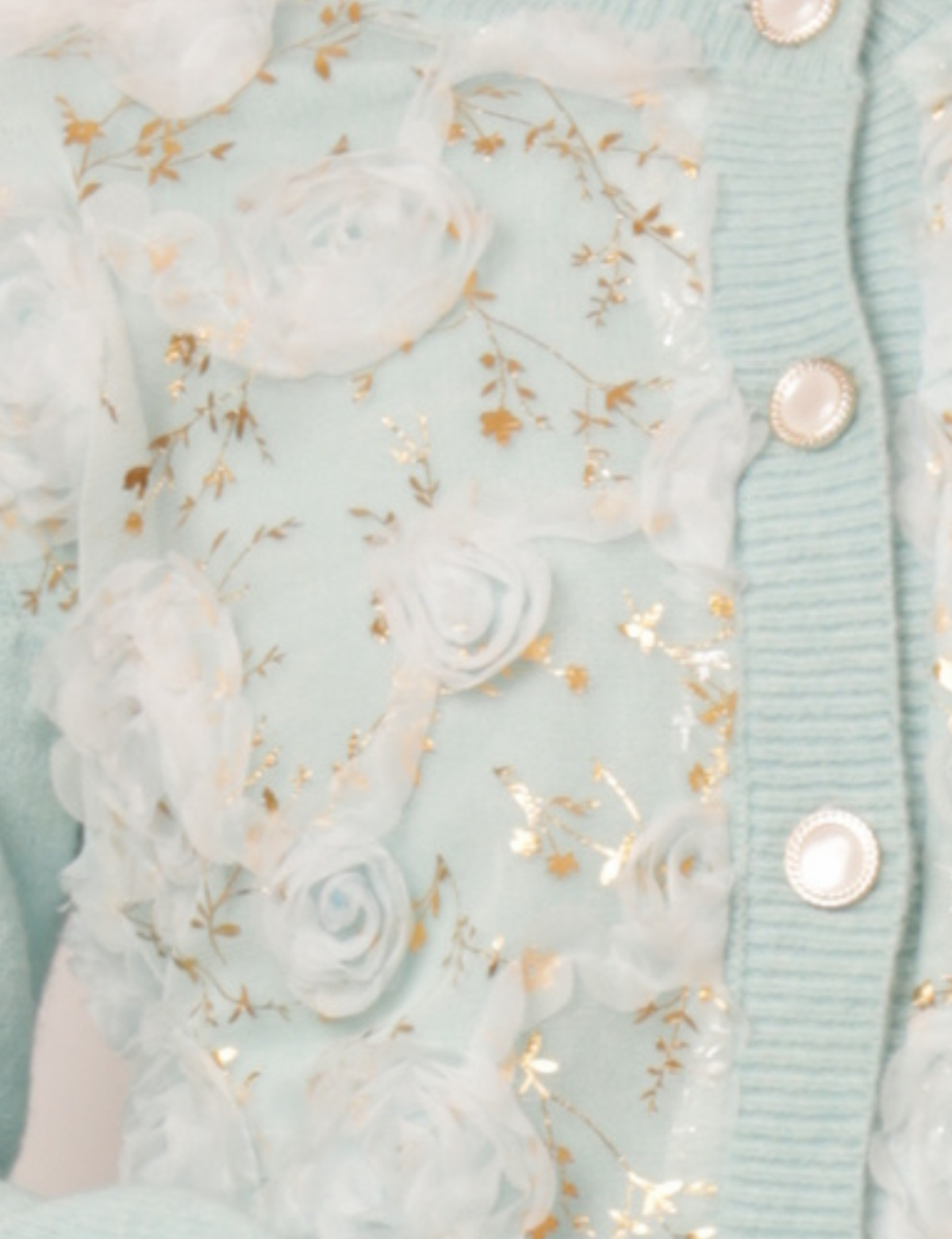 Cardigan Flores Clementine - Azul