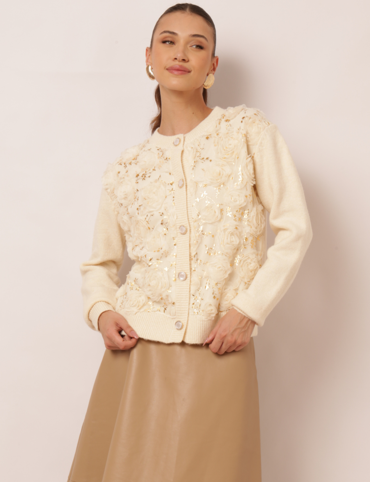 Cardigan Flores Clementine - Off White