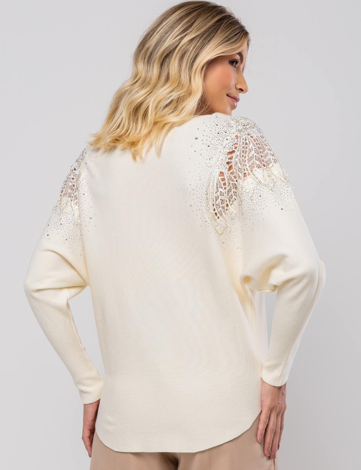 Blusa Modal Manga Morcego Grace - Off White