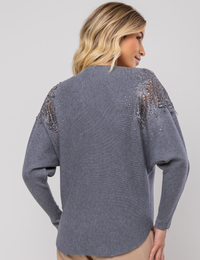 Blusa Modal Manga Morcego Grace - Cinza