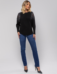 Blusa Modal Manga Morcego Grace - Preta