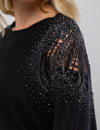 Blusa Modal Manga Morcego Grace - Preta