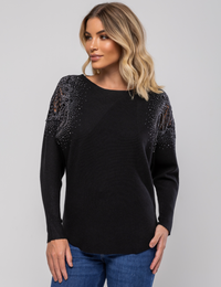 Blusa Modal Manga Morcego Grace - Preta