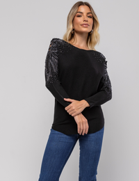 Blusa Modal Manga Morcego Grace - Preta